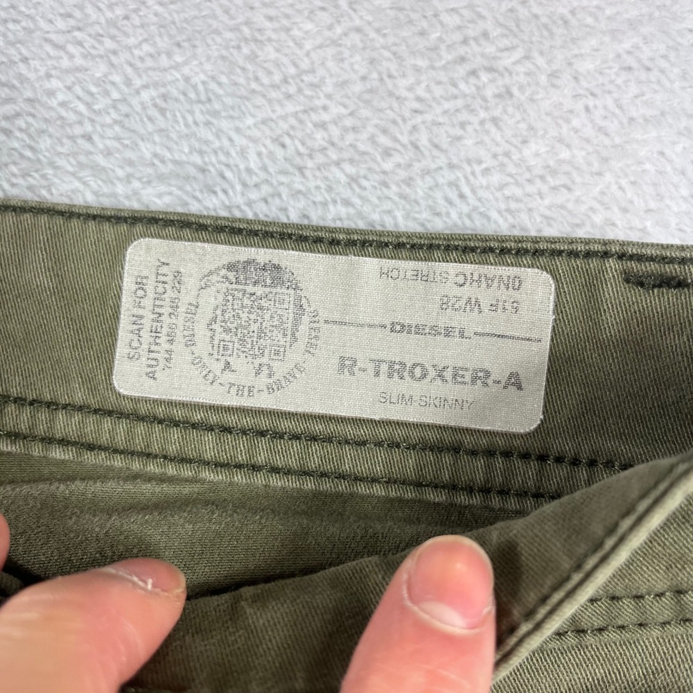 Diesel R-Troxer-A Slim Skinny Jeans Mens W28 Olive Green Stretch Denim 0NAHC - Picture 3 of 11